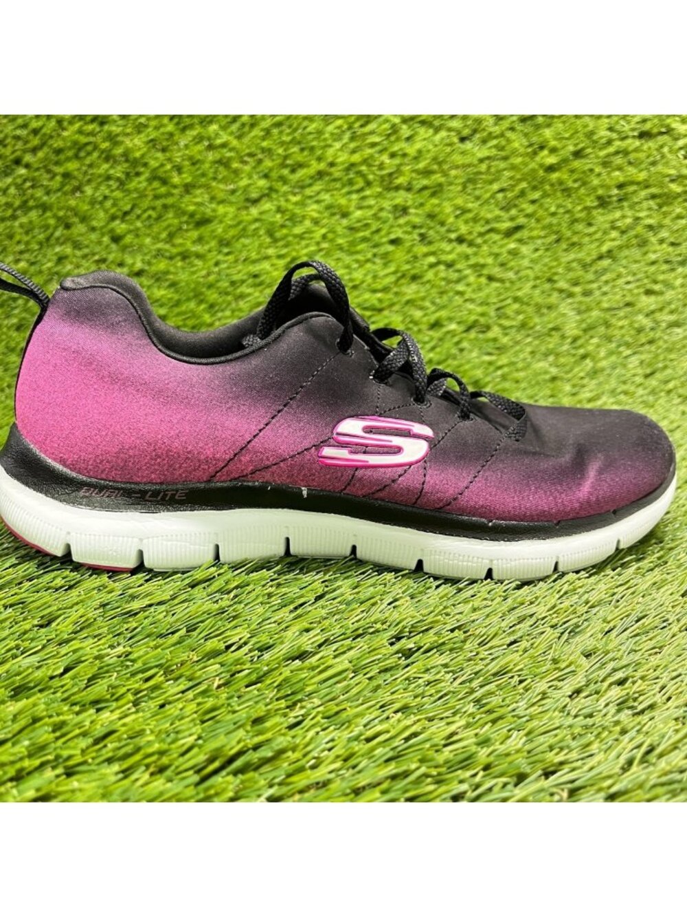 Skechers Flex Appeal 2.0 Ombre Womens‎ Size 8 Black Pink Running Shoes Sneakers